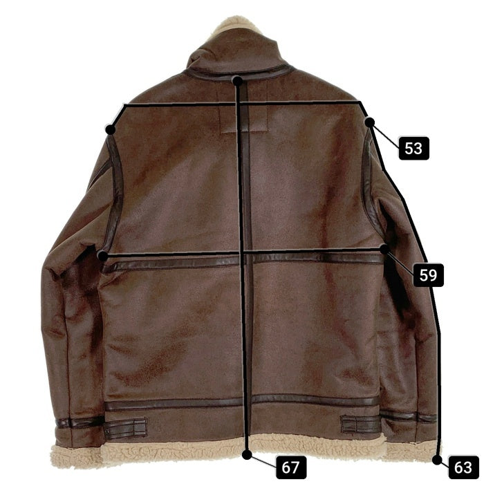 ALPHA アルファ B-3 フライトジャケット フェイクムートン ブラウン TA1398-068 Size XL 福生店