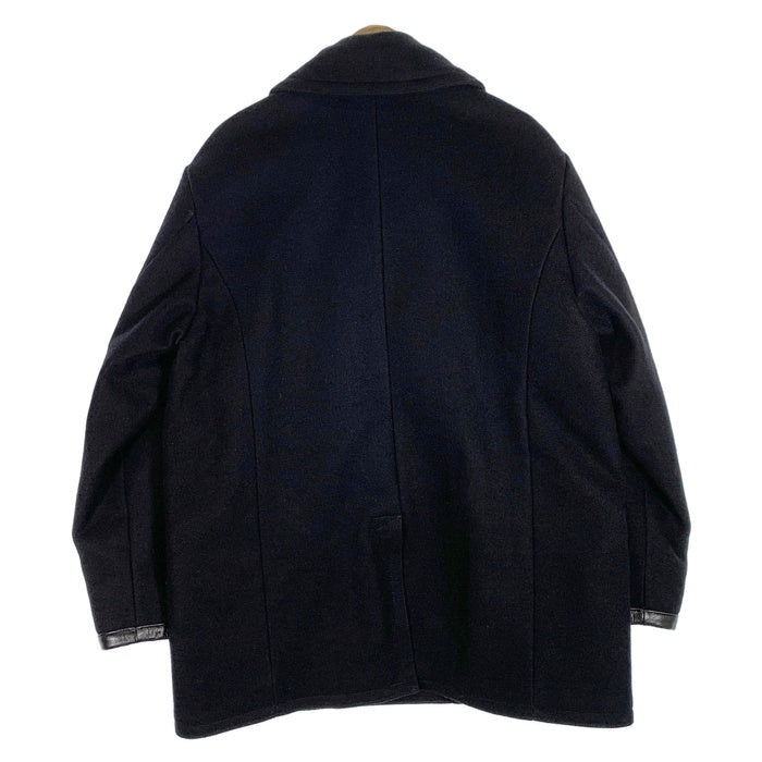 NEIGHBORHOOD ネイバーフッド 21AW P/W-COAT ピーコート ウール ブラック 中綿 レザー 212SZNH-JKM04 Size XL 福生店