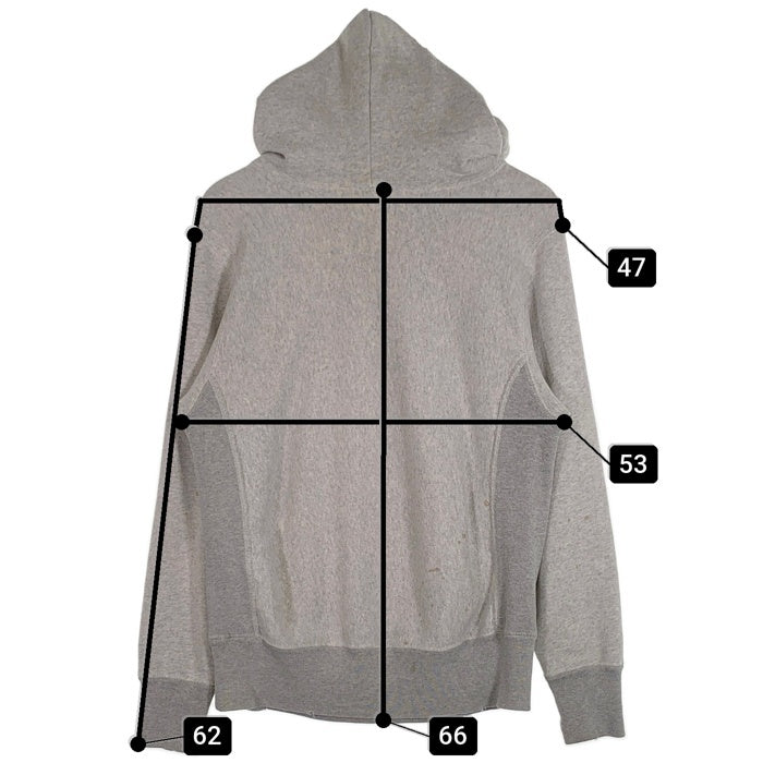 Champion チャンピオン REVERSE WEAVE リバースウィーブ プルオーバーパーカー フーディ 復刻 70s 単色緑タグ グレー Size M 福生店