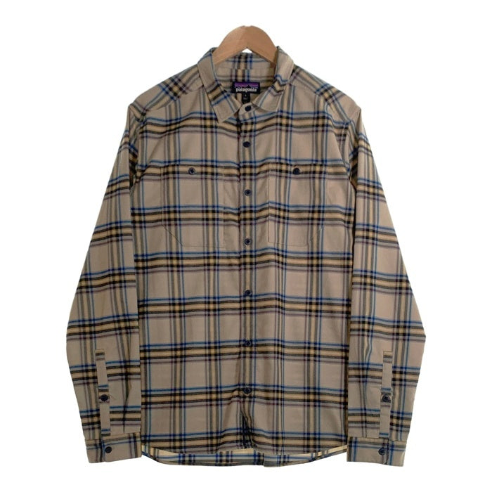 Patagonia パタゴニア Canyonite Flannel Shirt キャニオナイト フランネルシャツ ベージュ ブルー イエロー Size L 福生店