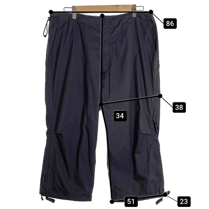 00's NIKE ナイキ ポリエステル リップストップ クロップドパンツ チャコールグレー ウエスト裾ドローコード Size 34 福生店