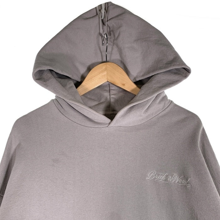 BRICKS&WOOD ブリックスアンドウッド 23AW Script Logo Hoodie スクリプトロゴ プルオーバー フーディー パーカー グレー Size XL 福生店