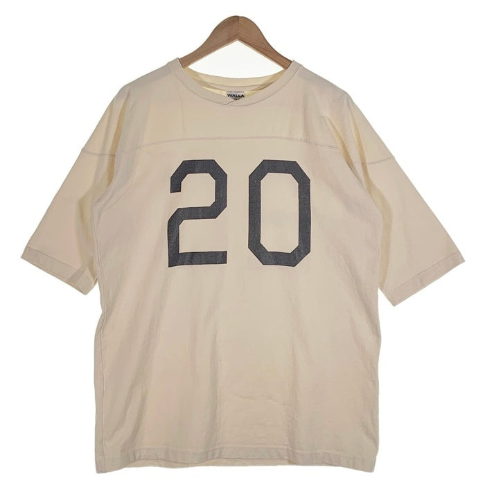 WALLA WALLA SPORTS ワラワラ スポーツ FOOTBALL SHIRTS ナンバリング フットボールシャツ 五分袖 生成り Size L 福生店