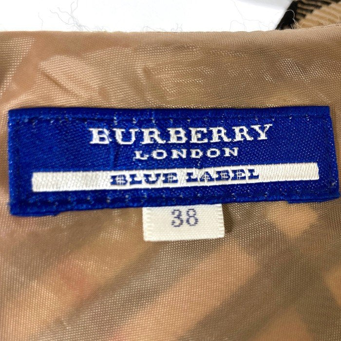 BURBERRY BLUE LABEL バーバリー ブルーレーベル FMF06-520 ウール ノースリーブ ワンピース ノバチェック ベージュ size38 瑞穂店