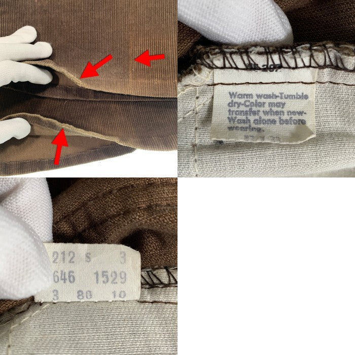 80-90's Levi's リーバイス 646-1529 ベルボトムコーデュロイパンツ ブラウン TALON42 Size 32×32 福生店