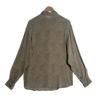 90's phiz フィズ レーヨン 長袖 ビスコースシャツ ベージュ ブラック Size S 福生店