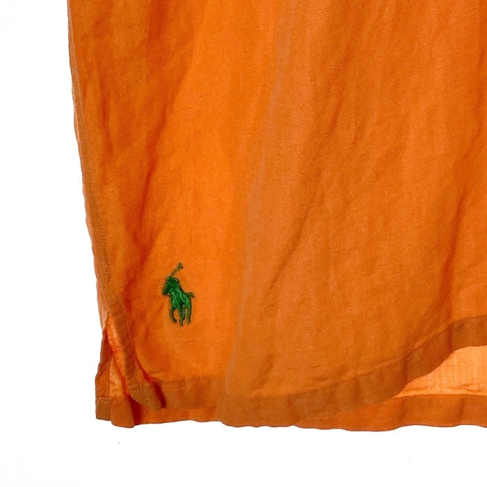 POLO RALPH LAUREN ポロラルフローレン リネンシルク 半袖 オープンカラーシャツ サーモンピンク sizeXXL 瑞穂店