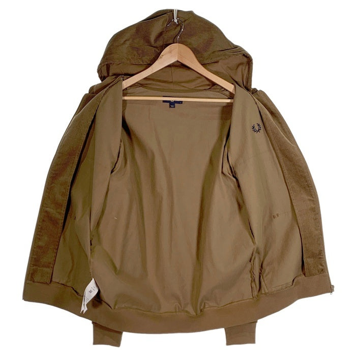 FRED PERRY フレッドペリー コーデュロイ ジップアップパーカー ブラウン 薄手 Size L 福生店