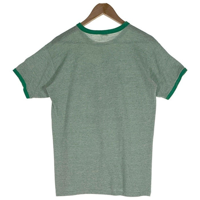 70's Russell ラッセルアスレチック BRYAN HIGH BASKETBALL プリント リンガーTシャツ 霜降りグリーン USA製 Size L 福生店