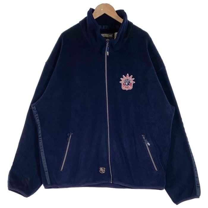 CCM シーシーエム Newyork Rangers ニューヨーク レンジャース NHL ジップアップ フリース ジャケット ネイビー カナダ製 Size XL 福生店
