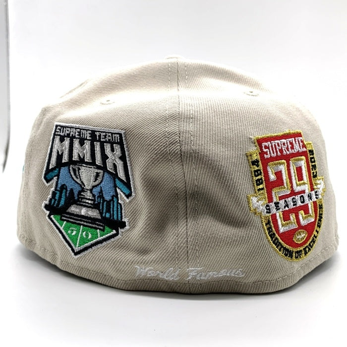 Supreme シュプリーム 25SS NEW ERA ニューエラ 59FIFTY Championship Box Logo チャンピオンシップ ボックスロゴベースボールキャップ ベージュ ライトブルー Size 7 1/2 福生店