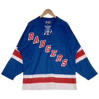 Starter スターター Newyork Rangers ニューヨーク レンジャース NHL 七分丈 ラグランスリーブ ホッケーシャツ ブルー レッド ホワイト Size L 福生店