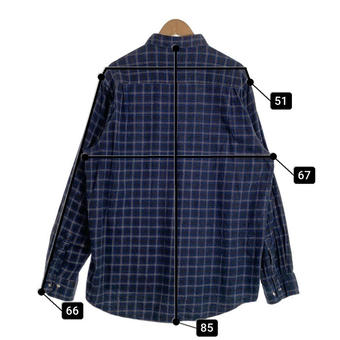 80-90's SEARS シアーズ ボタンダウン フランネルチェックシャツ ブルー Size XL 福生店