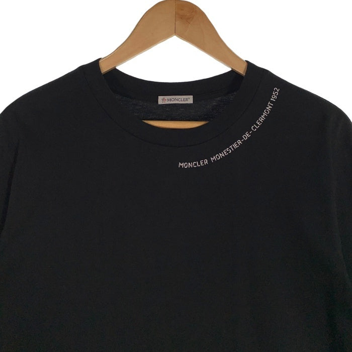 MONCLER モンクレール SS T-SHIRT ショートスリーブTシャツ ブラック ネックロゴプリント ワッペン 23年 J10918C00044 8390T Size M 福生店