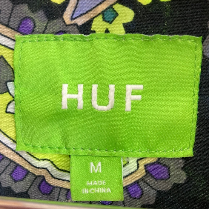 HUF ハフ ペイズリー オープンカラー 半袖シャツ ブラック×グリーン×パープル sizeM 瑞穂店