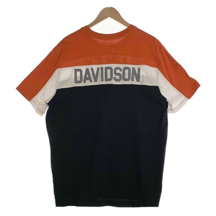 Harley-Davidson ハーレーダビッドソン ロゴワッペン Tシャツ オレンジ ホワイト ブラック Size XL 福生店