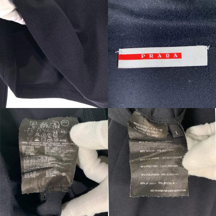 PRADA SPORT プラダスポーツ ハーフジップ プルオーバーロングスリーブカットソー ブラック ナイロン ポリウレタン Size L 福生店