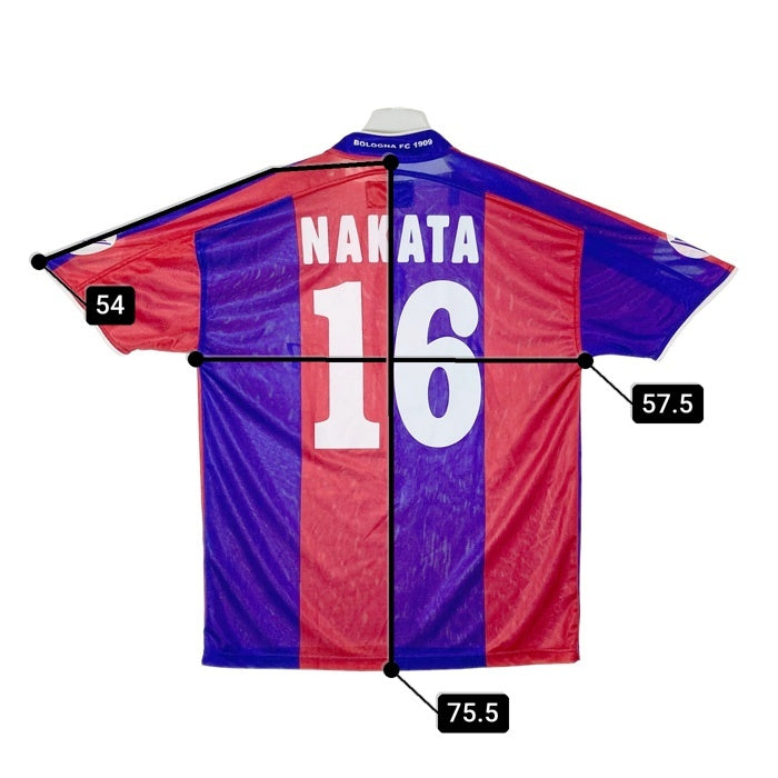 Macron マクロン ボローニャFC 03-04 ホーム ユニフォーム NAKATA 中田英寿 ブルーxレッド sizeL 瑞穂店