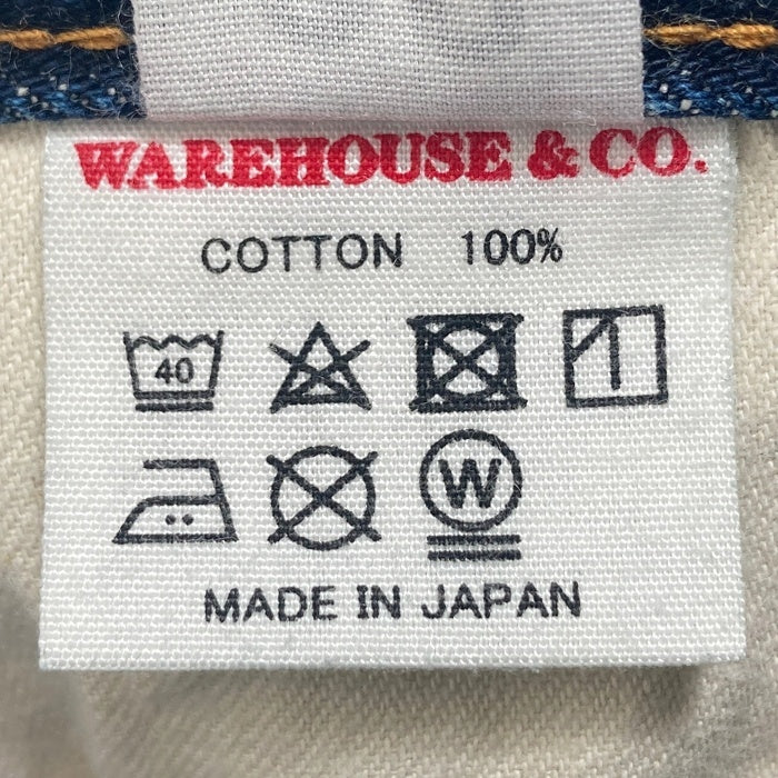 WAREHOUSE ウエアハウス 1100 ボタンフライ デニムパンツ ジーンズ 牛パッチ インディゴ Size 28×32 瑞穂店