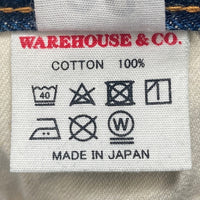 WAREHOUSE ウエアハウス 1100 ボタンフライ デニムパンツ ジーンズ 牛パッチ インディゴ Size 28×32 瑞穂店