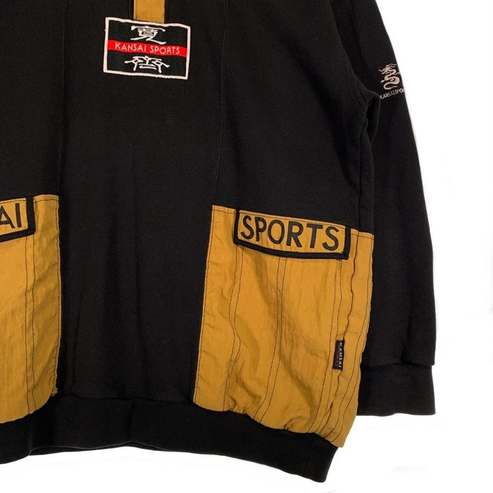 KANSAI SPORTS カンサイスポーツ ハーフスナップ プルオーバースウェット ブラック Size L 福生店