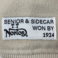 Norton ノートン 243N1707 ワッペン 刺繡 スタジャン ジャケット 袖フェイクレザー オフホワイト SizeXL 瑞穂店