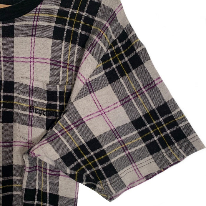 SUPREME シュプリーム 18SS Jacquard Tartan Plaid Tee ジャガード タータンチェック ポケットTシャツ コットンニット Size L 福生店