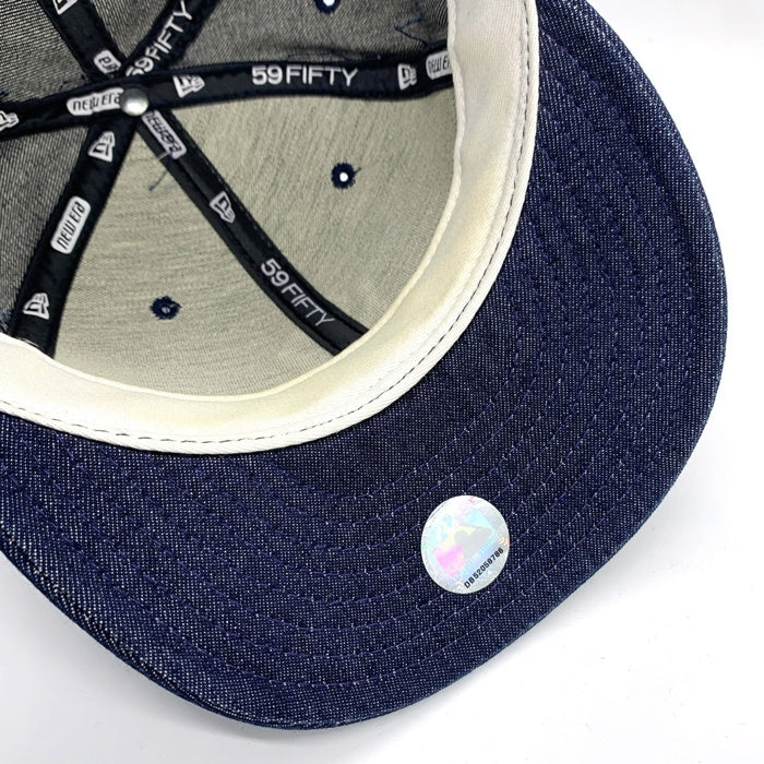 90's New Era ニューエラ 59FIFTY MLB ニューヨーク・ヤンキース デニムベースボールキャップ インディゴ USA製 Size 7 3/8 (58.7cm) 福生店