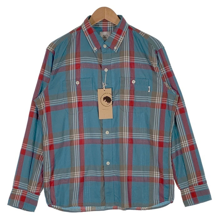 RATS ラッツ B.D CHECK SHIRT ボタンダウン チェックシャツ ブルー 長袖 22'RS-0508 Size M 福生店