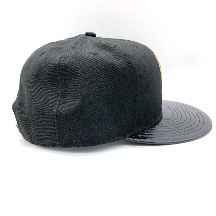A BATHING APE アベイシングエイプ 24karats トゥエンティーフォーカラッツ New Era ニューエラ サル刺繍 型押し 9FIFTY キャップ ブラックxゴールド sizeF 瑞穂店
