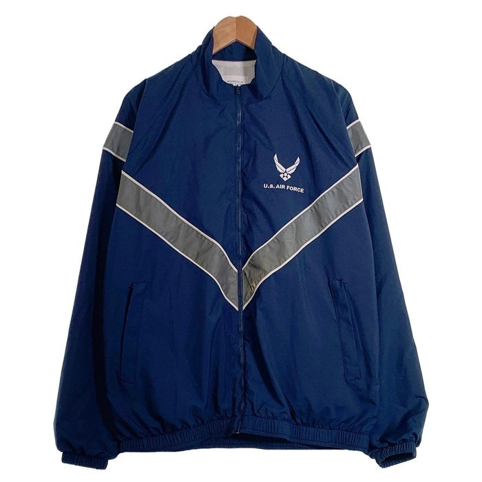 U.S.ARMY U.S. AIR FORCE 米空軍 IPFU ジップアップ トレーニングジャケット ネイビー シルバー 04-23 Size MEDIUM REGULAR 福生店