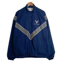 U.S.ARMY U.S. AIR FORCE 米空軍 IPFU ジップアップ トレーニングジャケット ネイビー シルバー 04-23 Size MEDIUM REGULAR 福生店