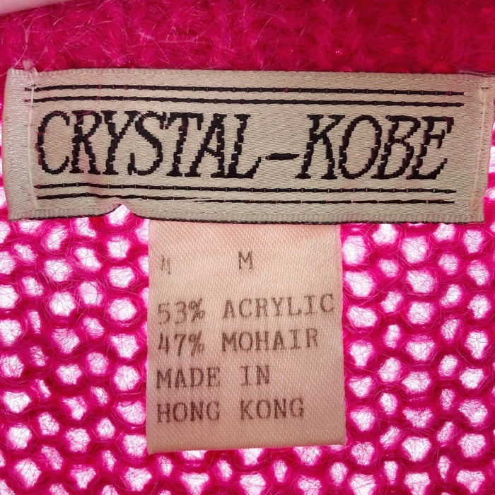 CRYSTAL-KOBE クリスタルコーベ モヘア混 ケーブルニットセーター ピンク sizeM 瑞穂店