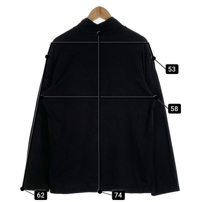 agnes.b homme. アニエスベーオム ハーフジップ ハイネックカットソー コットン ブラック フランス製 Size 2 福生店