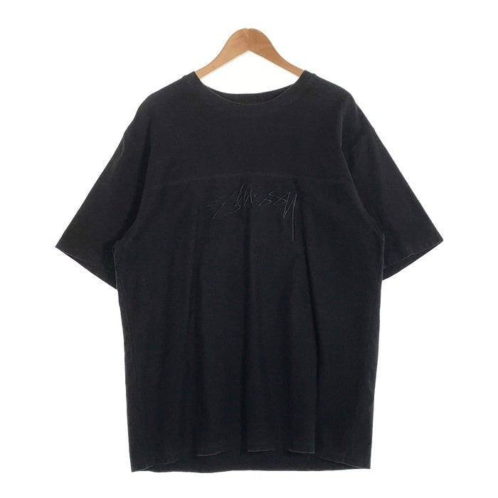STUSSY ステューシー Reverse Terry Football 刺繡ロゴ フットボールTシャツ ブラック 1140005 Size XL 福生店