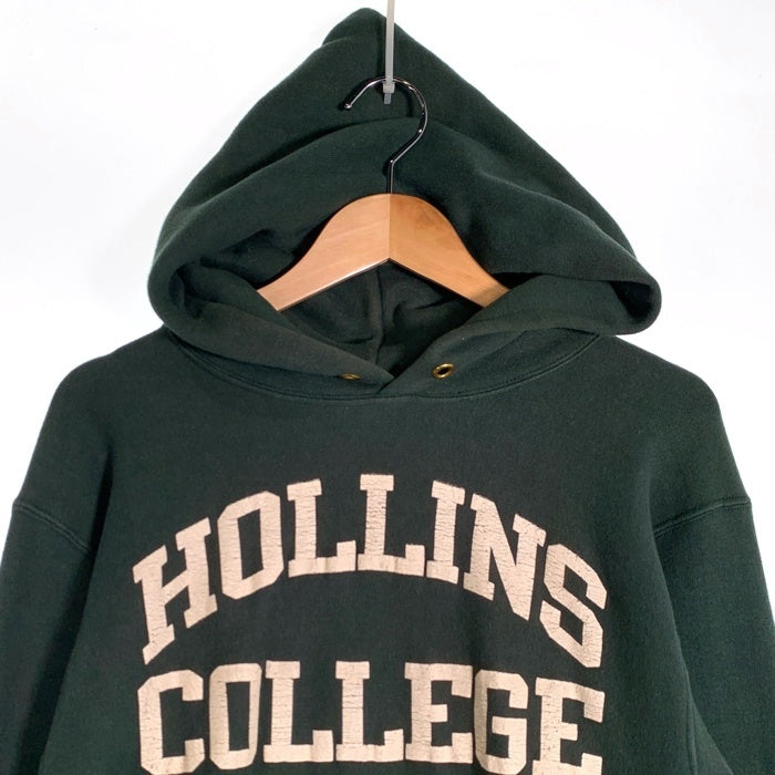 80's Champion チャンピオン HOLLINS COLLEGE リバースウィーブ プルオーバースウェットパーカー グリーン Size M 福生店