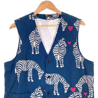Bohemians ボヘミアンズ ゼブラプリント ベスト ジレ ネイビー Size 3 福生店