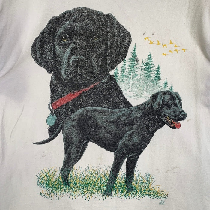 90's LSJ Sportswear ハンティングドッグ プリントTシャツ JERZEES USA製 Size L 福生店