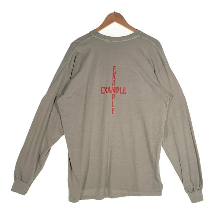 EXAMPLE エグザンプル JESUSIS L/S TEE ジーザス プリント 長袖 Tシャツ ロンT カーキ ex24aw-to-0006 Size XL 福生店