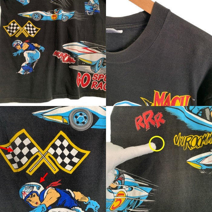 90`s SPEED RACER スピードレーサー プリントTシャツ ブラック マッハGOGOGO anvil USA製 Size L 福生店