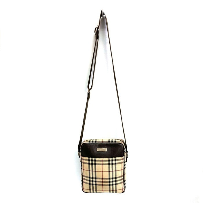 BURBERRY バーバリー ノバチェック スクエア ショルダーバッグ ブラウン 瑞穂店