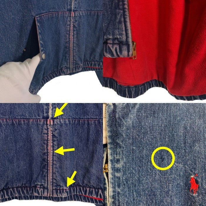 Polo Ralph Lauren ポロラルフローレン デニム ジップアップジャケット スウィングトップ インディゴ USA製 Size XL 福生店