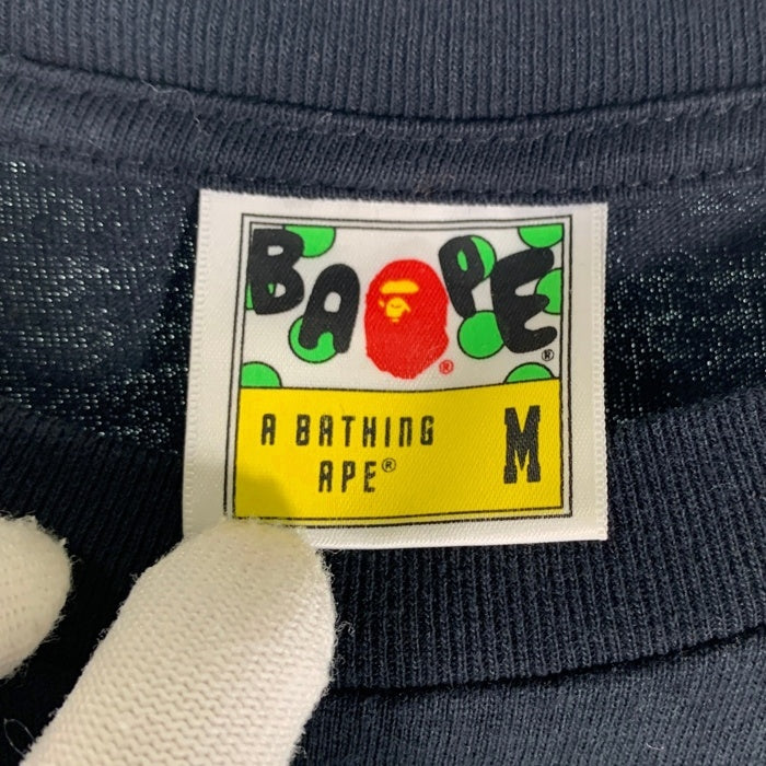 A BATHING APE アベイシングエイプ Camo College T-Shirt カモフラージュ ロゴプリント Tシャツ ブラック 001TEH301006X Size M 福生店