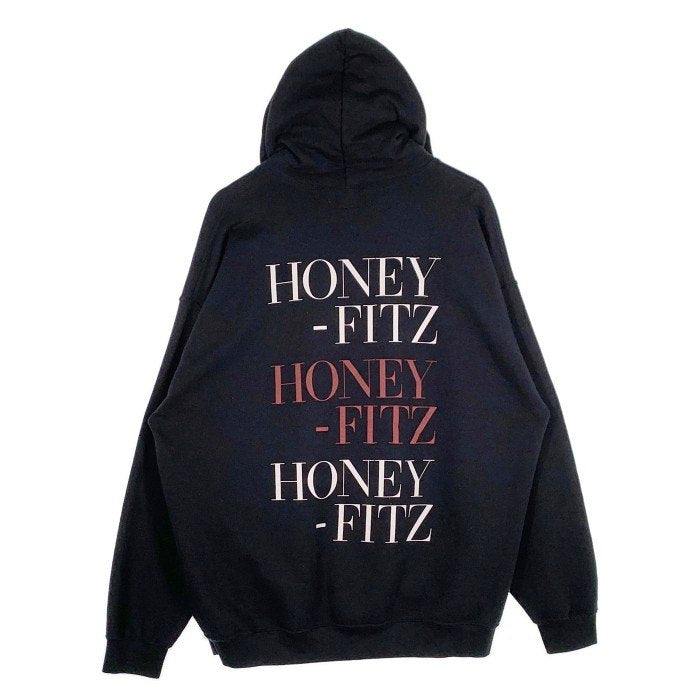 HONEY FITZ ハニーフィッツ プリント プルオーバー スウェットパーカー ブラック Size XL 福生店