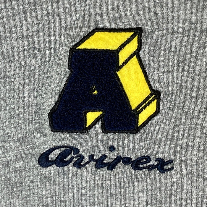 AVIREX アヴィレックス  パイルロゴ Tシャツ グレー sizeM 瑞穂店