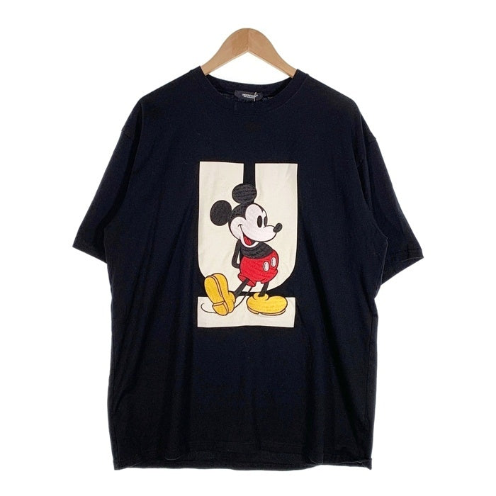 UNDERCOVER アンダーカバー Disney ディズニー ミッキーマウス刺繍 Uロゴプリント Tシャツ ブラック UC1C8805 Size 5 福生店