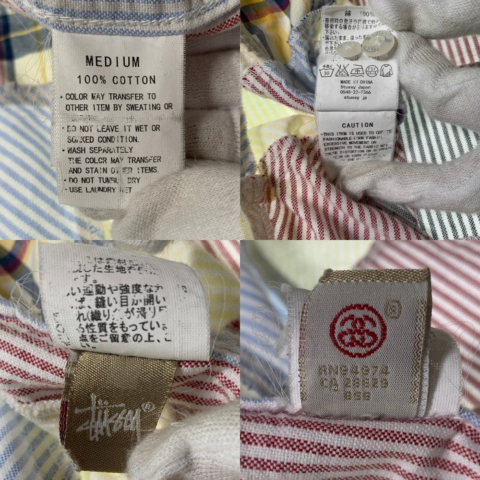00's STUSSY ステューシー 半袖 ボタンダウンシャツ マルチカラー Size M 福生店