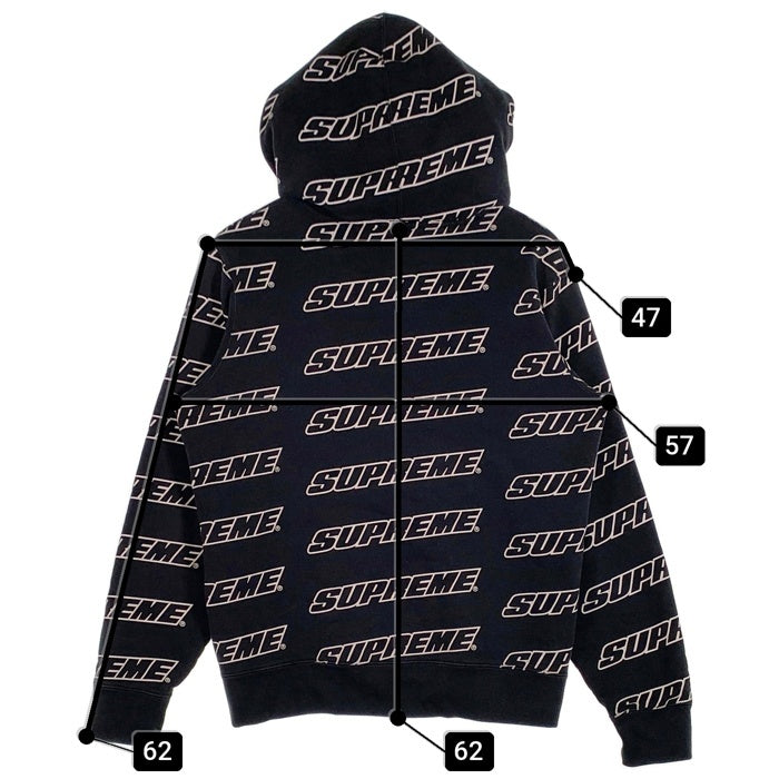 SUPREME シュプリーム 18SS Repeat Zip Up Hooded Sweatshirt ジップアップ フーディー パーカー ブラック カナダ製 Size S 福生店