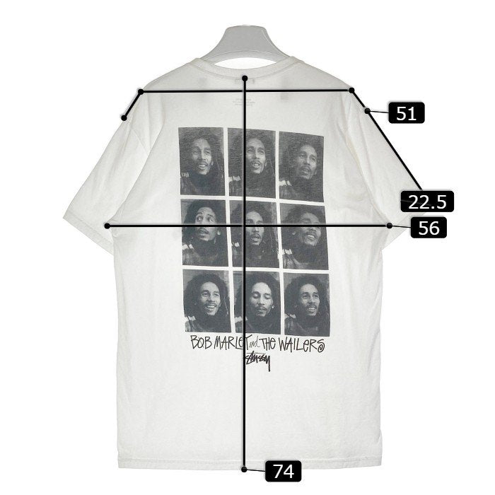 STUSSY ステューシー BOB FRAMES TEE Bob Marley ボブ マーリー&ザ ウェイラーズ フォト グラフィック アート  Tシャツ ホワイト sizeL 瑞穂店