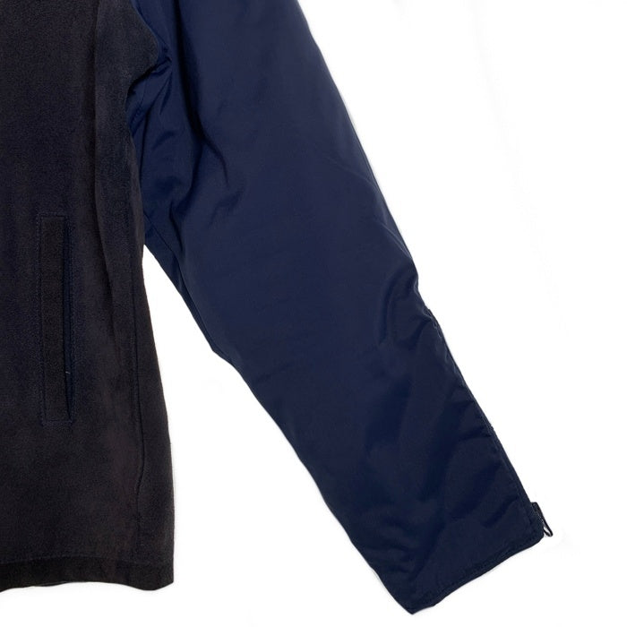 NIKE ナイキ スウェード切替 ポリエステル 中綿 ジップアップジャケット ブルゾン ネイビー ブラック カナダ製 Size XL 福生店